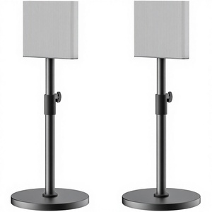 Paire de supports de sol robustes pour enceintes <span class=keywords><strong>Bravia</strong></span> Theatre Quad HT-A9M2, design réglable en hauteur, gestion des câbles (support uniquement) - Product Image 1