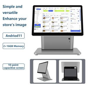Escáner <span class=keywords><strong>QR</strong></span> 2D para PC, Terminal de Pantalla Dual de 15.6+15.6 Pulgadas, J1900, 2+16 GB, Impresora POS, Sistema de Punto de Venta Todo en Uno - Product Image 5