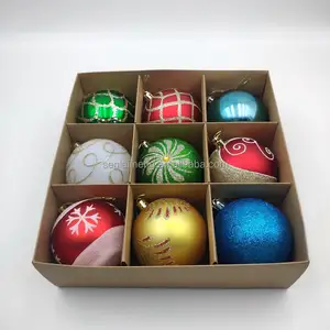 Factory Wholesale Christmas Decoration Xmas Ornament Plastic Shatterproof Decorative Round Christmas Ball