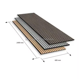 Chất lượng cao Thiết kế hiện đại akusound hấp thụ Bảng điều khiển bằng Gỗ Acoustic slat tường headboard cho khách sạn căn hộ 3D thiết kế mô hình - Product Image 3