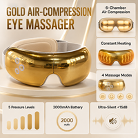 Masseur oculaire intelligent à compression d'air et vibrations, rechargeable, avec lumière rouge pour hommes, femmes et personnes âgées