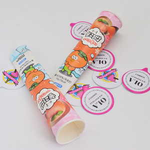 Food Grade Ice Cream Paper Tube with Lid Safe Eco-friendly Ice Cream Push Tube Frozen Packaging Disposable Calippo Paper Tube