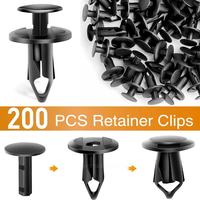 200 pièces de clips de fixation de pare-chocs de 8 mm, rivets à pousser en plastique pour voiture, attaches de garde-boue