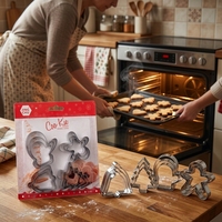 Kerststalen koekjesvormpjes set met grote, middelgrote en kleine maten, DIY bakvorm voor cake, koekjes en fondantdecoratie