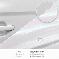 Film Pelindung Cat Aurora Frost White TPU Iridescent PPF Self Healing Color Shift Chameleon untuk Pembungkus Mobil