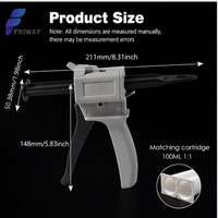 Pistolet de distribution manuel 1:1 à double cartouche, poignée ergonomique, applicateur précis d'adhésif AB, pistolet à colle époxy durable et peu exigeant en manœuvre