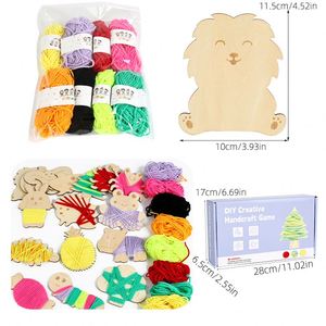 Kits de loisirs créatifs en feutre sans désordre, fournitures d'art et d'artisanat, cadeaux, cartes en bois en forme d'animaux à décorer, kits de jeux DIY pour enfants - Product Image 6