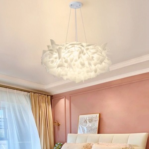 Petal Cream <b>Ceiling</b> <b>Light</b> Led Round Touch Control Single Head Chandelier For Bedroom Living Room - Product Image 1