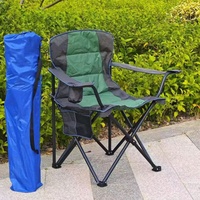 Chaise pliante d'extérieur portable pour la plage, le camping et la pêche, avec dossier haut, accoudoirs, légère et dotée d'une fonction de rangement robuste
