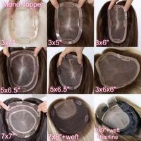 Topper de cheveux 100 % naturels pour femmes, Topper à clipser, Postiche pour cheveux clairsemés, Cache-chute de cheveux, Mono Topper