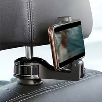 Support de téléphone créatif pour voiture à fixation par crochet et boucle pour appuie-tête arrière - Accessoire de siège multifonctionnel