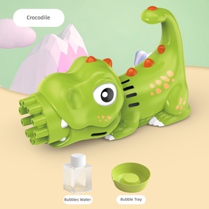 Sigao HYP026 Pistolet à bulles en plastique à 10 trous, motif dinosaure mignon, capacité de 50 ml, nécessite 3 piles AA, pour les enfants de 2 à 14 ans - Product Image 1