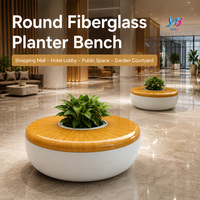 Banc d'attente extérieur commercial moderne et créatif en fibre de verre, écologique et durable, pour écoles, hôpitaux, hôtels, centres commerciaux et jardinières
