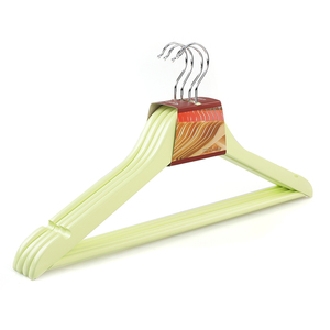 Lot de 4 cintres en bois naturel de haute qualité avec barre pour pantalons - Product Image 2