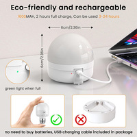 Ampoule LED intelligente RGB rechargeable, lumière nocturne magnétique détachable, culot E27, accessoires d'éclairage domestique, corps en plastique, alimentation CC