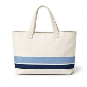 Sac fourre-tout en toile écologique pour femme, style tendance, avec fermeture éclair, sacs fourre-tout en coton avec logo imprimé personnalisé - Product Image 2