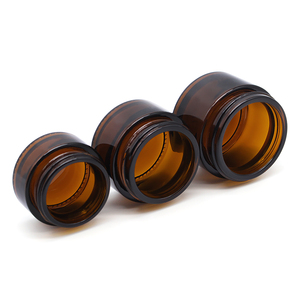Amber Matte Frosted Cosmetic Cream Jars Coloured Round Pots Glass Packaging Glass Bottle Custom Logo Frosted Cream Jar