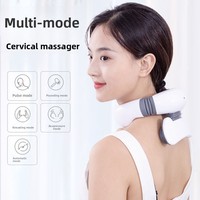 Masseur cervical électrique chauffant à impulsions, rechargeable, sans fil, avec télécommande, pour la protection du cou - H61 (Produit transfrontalier)