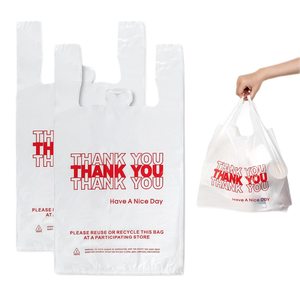 Sac d'emballage alimentaire t-shirt shopping à prix réduit sacs en plastique avec logos sac d'emballage en solde - Product Image 3