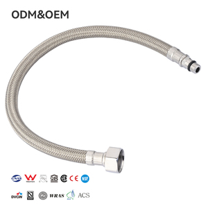 Mangueira Flexível de Encanamento para Banheiro em Aço Inoxidável Trançado Durável com Tubo Interno de Polímero EPDM e Conexão de Cobre – Venda Quente Direto da Fábrica - Product Image 1