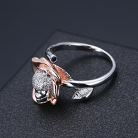 Bague élégante tête de crâne, plaquée or bicolore raffinée, pour femme, design de niche haut de gamme, bijoux de mode