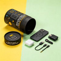 Tube en carton rigide noir moderne pour gadgets technologiques et accessoires électroniques avec logo UV localisé et finition mate premium