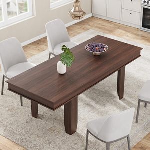 Table à manger rectangulaire en bois moderne SENYU, 70,86 x 35,43 pouces, 8 places, meubles de maison stables - Product Image 6