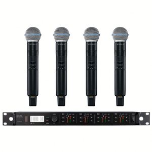 Microphone sans fil professionnel UHF TNH ULXD4Q 4 canaux BETA58A <span class=keywords><strong>SM</strong></span> <span class=keywords><strong>58</strong></span> KSM8/9, micro-cravate et micros à main pour église - Product Image 1