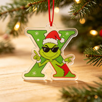 Pendentif Lettre en Plastique Monstre Vert en Fourrure pour Noël, 26 Lettres, Décoration de Noël pour Arbre de Noël, Cadeau de Fêtes, Décoration de Vacances
