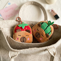 Porte-monnaie en peluche hamburger mignon avec logo personnalisé, style INS, breloque de sac, porte-clés, rangement pour écouteurs, pour enfants