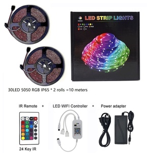 Tiras de luces <span class=keywords><strong>LED</strong></span> de 10 metros con 24 teclas + controlador <span class=keywords><strong>WiFi</strong></span>, Kit de tiras <span class=keywords><strong>LED</strong></span> con aplicación inteligente <span class=keywords><strong>RGB</strong></span> Flexible IP65 - Product Image 2