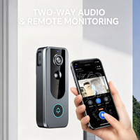 Petit MOQ, Détection de mouvement, Angle large 120°, Application Tuya, Visualisation à distance, Interphone vidéo intelligent WiFi, Étanche IP65, 4000 mAh, Portée 5 m