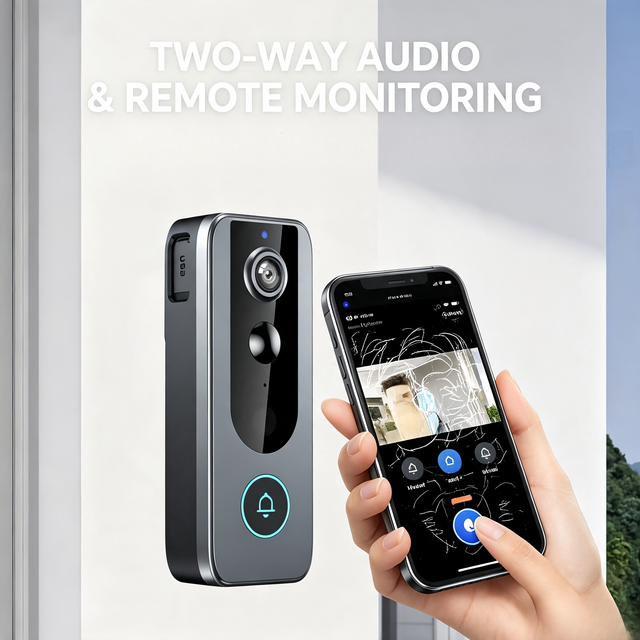 PIR Motion Detection 120 Wide Angle Tuya APP Remote View WiFi Smart Video Door Phone IP65 Waterproof Battery Powered Home