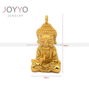 จี้สร้อยคอสำหรับผู้ชายและผู้หญิงรูปปั้นพระ Maitreya สีทองและเงินแบบใหม่ทำจากสเตนเลสคุณภาพดี - Product Image 3