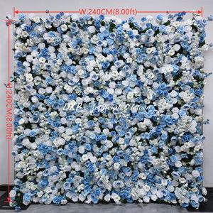 Fabricante mayorista de paredes de flores artificiales azul cielo, decoración de fondo de rosas de seda para bodas - Product Image 2