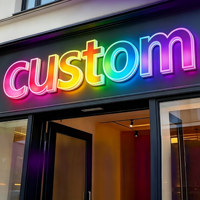 Enseigne Murale Lumineuse en Acrylique à Lettres 3D LED RGB Personnalisées avec Éclairage Frontal, Logo d'Entreprise Étanche pour Extérieur et Façade de Magasin