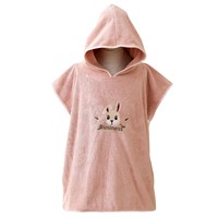 Cape de bain absorbante à capuche en velours corail brodé coréen pour bébés et enfants