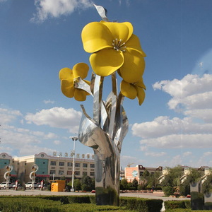 ประติมากรรมต้นไม้เหล็กกลวงสีสันสดใสคุณภาพสูงแบบกำหนดเอง สำหรับตกแต่งภายนอกอาคาร ศิลปะสมัยใหม่ งานศิลปะติดตั้งภายนอก - Product Image 5