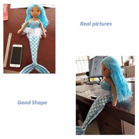 Vente en gros de poupées sirènes en peluche bon marché de la série Fantasy, peau noire foncée, jouets miniatures doux, cadeau pour les filles