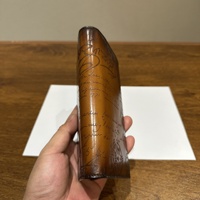 Portefeuille Homme en Cuir Véritable Style Vintage Affaires Long Peint à la Main Couleur Peau de Veau Importée Durable Extensible Multi-emplacements