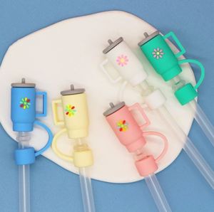 Tapones de silicona personalizados para pajitas, accesorios bonitos compatibles con vasos, cubierta para asa y pajita, se ajustan a la taza - Product Image 1