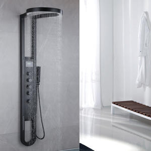 Ensemble <span class=keywords><strong>de</strong></span> rehausseurs en laiton à affichage numérique en forme <span class=keywords><strong>de</strong></span> dôme à grand anneau Nouvelle <span class=keywords><strong>suite</strong></span> <span class=keywords><strong>de</strong></span> douche à poignée unique Fonction chaude et froide douce pour les hôtels et les salles <span class=keywords><strong>de</strong></span> bain - Product Image 1