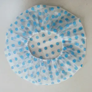 高品质廉价防水沙龙发质干处理帽定制PE塑料透明发发发套一次性淋浴帽
