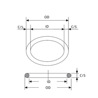 Joint torique en silicone haute élasticité, écologique, certifié ROHS, 60 Shore, noir, Qianlang 1,78 mm CS, pour l'étanchéité des appareils industriels et domestiques