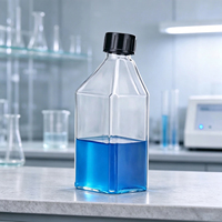Flacon de culture cellulaire CS Labglass, traité TC, avec bouchon fileté, flacon de culture tissulaire PS pour fournitures de laboratoire, support OEM