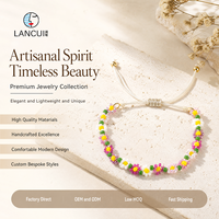 6 Buah Grosir Gelang Bunga Manik-Manik Buatan Tangan Gaya Boho untuk Wanita Perhiasan Manik-Manik Buatan Tangan Perhiasan Fashion Boho