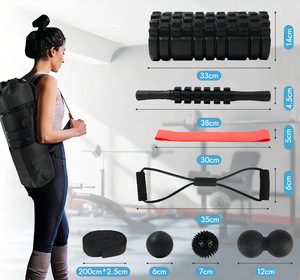 <b>Massage</b> Foam Roller Set High Density 9-in-1EVA Resistance Bands Fascia <b>Ball</b> Ecofriendly Portable for Yoga Fitness - Product Image 6