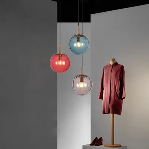 <b>Modern</b> E14 Hanging Glass Ball Led Pendant <b>Lamp</b> Restaurant <b>Bedside</b> Bar Small Chandelier lights - Product Image 2