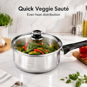 New <b>Multi</b> <b>Function</b> 6 Piece Eco-Friendly Non Stick Stainless Steel Cookware Set Glass Cover Includes Kettle Soup Pot Stew Pot - Product Image 5