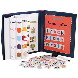 2021儿童趣味书夹磁性单词拼写英语学习游戏早教木制玩具